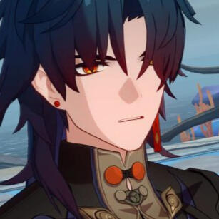 Blade from Honkai Star Rail with an angry expression on his face.